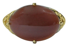 Load image into Gallery viewer, Carillon Chocolate Moonstone Natural Gemstone Oval Shape 925 Sterling Silver (Yellow Gold Plated) Ring For Women for Men | Size: 4 to 10