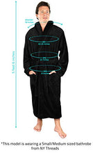 Load image into Gallery viewer, NY Threads Luxurious Mens Shawl Collar Fleece Bathrobe Spa Robe (Small/Medium, Black)