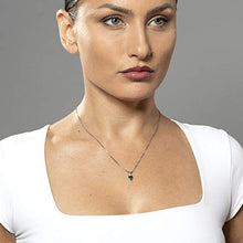 Load image into Gallery viewer, 14 Karat White Gold Heart Shape 0.75 Carats Created Emerald Diamond Pendant