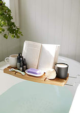 Load image into Gallery viewer, Umbra Aquala Bathtub Tray Extendable, Bamboo Luxury Bath Caddy, 71.1 x 21.6 x 3.8 cm, Natural