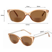 Load image into Gallery viewer, VITENZI Bifocal Sunglasses Cat Eye Readers for Reading Under The Verona Sun in Champagne 1.50