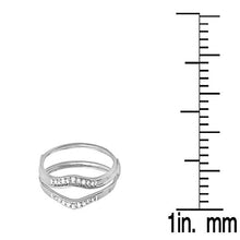 Load image into Gallery viewer, Dazzlingrock Collection 0.12 Carat (ctw) 10K Round White Diamond Ladies Enhancer Guard Wedding Band, White Gold, Size 7