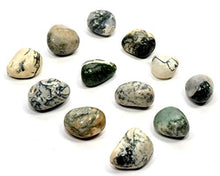Load image into Gallery viewer, White & Green Chalcedony Agate Gemstone Pebbles Polished Natural Multicolor Crystal Mineral Tumbled Stone Cabochon Specimen Cabs - India (5PCS)