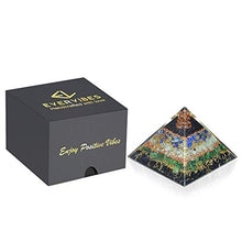 Load image into Gallery viewer, New Orgone Pyramid for Healing Heart | Black Tourmaline | Lapis Lazuli | Amazonite | Green Jade Orgonite Pyramid for EMF Protection - Crystal Chakra Stone Pyramid