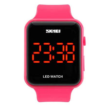 Load image into Gallery viewer, Unisex Square Large Face LED Digital Watch Electronic for Men Watch for Women Student Silicone Watches (Pink)