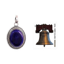 Load image into Gallery viewer, NOVICA Lapis Lazuli .925 Sterling Silver Oval Pendant Necklace, 18" 'True Clarity'