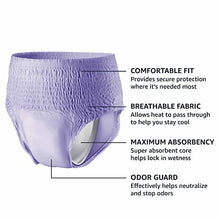 Load image into Gallery viewer, Amazon Basics Incontinence & Postpartum Underwear for Women, Maximum Absorbency, Medium, 60 Count, 3 Packs of 20 (Previously Solimo)