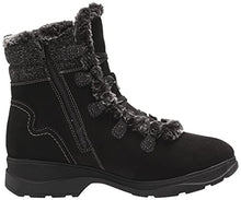 Load image into Gallery viewer, Clarks Women's Aveleigh Zip Warmlined Waterproof Fashion Boot, Black Waxy Suede, 8.5