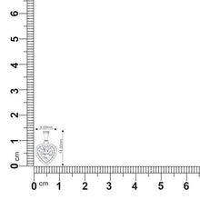 Load image into Gallery viewer, Diamondere Natural and Certified White Topaz and Diamond Heart Petite Necklace in 14k White Gold | 0.51 Carat Pendant with Chain