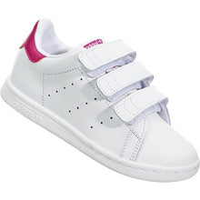 Load image into Gallery viewer, adidas Originals Baby Stan Smith Cloudfoam Sneaker, Footwear White/Footwear White/Bold Pink, 9K