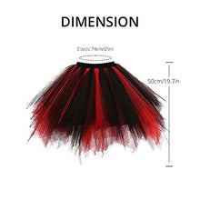 Load image into Gallery viewer, Nicute Tutu Skirt Dance Tulle Skirts Elastic Tutu Costume Halloween Ballet Skirt for Women and Girls (Black and Red)