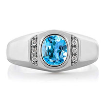 Load image into Gallery viewer, Gem Stone King Men's 925 Sterling Silver Customized and Personalized Birthstone Build Your Own Men's Ring (Size 7)