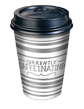 Load image into Gallery viewer, Dixie to Go Disposable Hot Beverage Paper Coffee Cups with Lids, 12 Oz, 156 Count, Assorted Designs, Gold (23710)