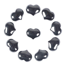 Load image into Gallery viewer, Justinstones Natural Hematite Gemstone Healing Crystal 1 inch Mini Puffy Heart Pocket Stone Iron Gift Box (Pack of 10)