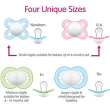 Load image into Gallery viewer, MAM Start Matte Newborn Pacifiers, Baby Girl, Best for Breastfed Babies, Self Sterilizing Case, Girl, 2 Count