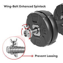 Load image into Gallery viewer, RUNWE Adjustable Dumbbell Barbell Set, Free Weight Set with Steel Connector at Home/Office/Gym Fitness Workout Exercises Training, All-Purpose for Men/Women/Beginner/Pro(33 lbs -2 Dumbbells in Total)