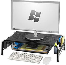 Load image into Gallery viewer, SimpleHouseware Metal Desk Monitor Stand Riser with Organizer Drawer