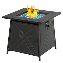 Load image into Gallery viewer, BALI OUTDOORS Firepit LP Gas Fireplace 28" Square Table 50,000BTU Fire Pit, Black