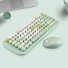 Load image into Gallery viewer, RTYEW Wireless Bluetooth Keyboard, 84mixed Color Round Keyboard and Mouse, Retro Round Key Caps, 2.4ghz Wireless Connectionpunk Keyboard, Waterproof