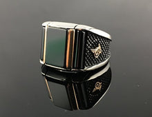 Load image into Gallery viewer, KAR 925K Stamped Sterling Silver Black Onyx Men's Ring K6F (10.25)