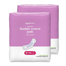 Load image into Gallery viewer, Amazon Basics Incontinence, Bladder Control & Postpartum Pads for Women, Maximum Absorbency, Long Length, 78 Count, 2 Packs of 39 (Previously Solimo)