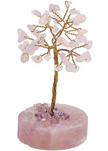 Load image into Gallery viewer, JIC Gem Natural Rose Quartz Healing Crystal Gemstone Tree Wire Wrapped On Rose Quartz Base Home Office Decor Tree Figurine