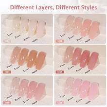 Load image into Gallery viewer, GAOY Jelly Nude Pink Gel Nail Polish Set of 6 Transparent Colors Sheer Gel Polish Kit