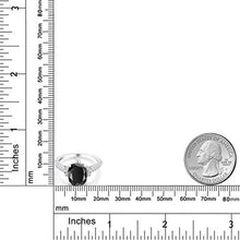 Load image into Gallery viewer, Gem Stone King 925 Sterling Silver Black Onyx and White Created Sapphire Women's Ring (3.14 Ct Cushion Cut) (Size 7)