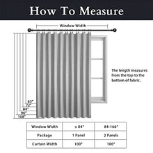 Load image into Gallery viewer, INOVADAY 100% Blackout Curtains Sliding Door Curtains with Clip Rings Linen Textured Patio Door Curtain for Sliding Door Room Divider Curtains(W100 x L84 1 Panels, Beige)
