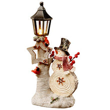 Load image into Gallery viewer, National Tree 12" Snowman and Lamppost, Whtie