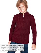 Load image into Gallery viewer, Boyoo Boy's Cable Knitted Sweater Half Zip Lightweight Casual PulloversĀ for Kids 2-11 Years