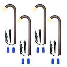 Load image into Gallery viewer, LUMENGY 3W LED Landscape Lighting, Wired 12V-24V AC/DC Low Voltage, Brown Aluminum Bollard Pathway Lights for Walkways Driveways & Garden, IP67 Waterproof, 3000K Warm White (4 Pack)