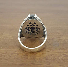 Load image into Gallery viewer, Beautiful Handcrafted 925K Sterling Silver Mens Ring With CZ Peridot Stone