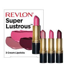Load image into Gallery viewer, Lipstick Set by Revlon, Super Lustrous 3 Piece Gift Set, High Impact, Moisturizing, Cream Finish in Pink, Plum & Berry, Pack of 3