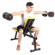 Load image into Gallery viewer, Soges Folding Dumbbell Bench Height Adjustable Incline Exercise Bench, Multi-Functional Home Gym Strength Training Fitness Workout Station, PSBB003