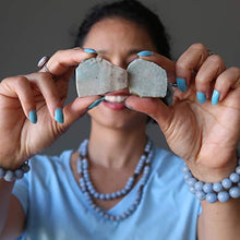 Load image into Gallery viewer, Satin Crystals Larimar Raw Gemstone Slice 2" Collectible Blue Murky Waters Pair, Natural Mineral Healing C68