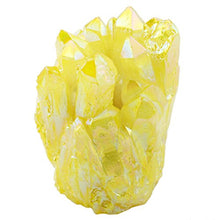 Load image into Gallery viewer, Rockcloud Healing Crystal Natural Titanium Coated Lemon Yellow Rock Quartz Cluster Geode Druzy Home Decoration Gemstone Specimen