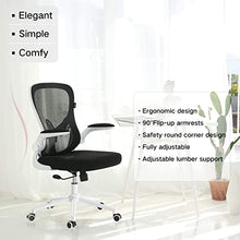Load image into Gallery viewer, Hbada Office Chair, Ergonomic Desk Chair, Computer Mesh Chair with Lumbar Support and Flip-up Arms,White