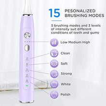Load image into Gallery viewer, Sonic Electric Toothbrush, Travel Rechargeable Toothbrush for Adults Kids with 5 Modes and 3 Intensity Levels, Waterproof, USB Fast Charging, Smart Timer & Travel Case Included-Purple