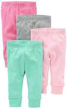 Load image into Gallery viewer, Simple Joys by Carter's Baby Girls' Pant, Pack of 4, Mint Green/Pink/Grey, Newborn