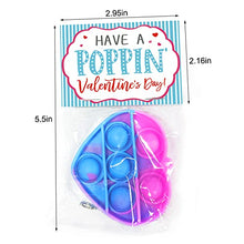 Load image into Gallery viewer, Valentines Day Cards for Kids - Valentines Day Gifts for Kids - 24 Mini Heart Pop Fidget Toys Bulk - Valentine Exchange Cards for Classroom School Party Favors Toddlers Girls Boys Age 3 Year and Up