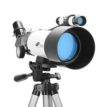 Load image into Gallery viewer, 70mm Aperture 400mm AZ Mount Astronomical Refractor Telescope, Good Gift for Observe The Moon and Landscape - Portable Travel Scope with Backpack