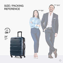 Load image into Gallery viewer, Samsonite Omni PC Hardside Expandable Luggage with Spinner Wheels, Teal, Checked-Medium 24-Inch
