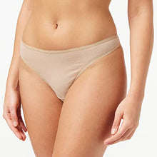 Load image into Gallery viewer, Iris & Lilly Women's Cotton Thong Underwear, Pack of 5, Medium Beige, X-Large