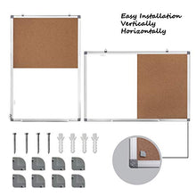 Load image into Gallery viewer, Magnetic Whiteboard and Cork Board Combination Board, Dry Erase Board Bulletin Combo Board for Home Office, Wall Mounted Message Memo Board with Markers, Eraser, Magnets, Push Pin, 36 x 24 Inches