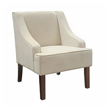 Load image into Gallery viewer, HomePop Velvet Swoop Arm Accent Chair, Cream