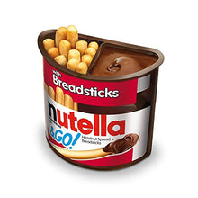 Load image into Gallery viewer, Nutella and Go Snack Packs, Chocolate Hazelnut Spread with Breadsticks, Perfect Bulk Snacks for Kids' Lunch Boxes, Great for Holiday Stocking Stuffers, 1.8 oz, Pack of 12