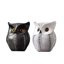 Load image into Gallery viewer, MSchunou Children's Room Creative Design of Black and White owl Ornaments, Special owl Shape Decoration, Resin Crafts, Modern Minimalist Home Office Decorations, Polka dot owl Ornaments