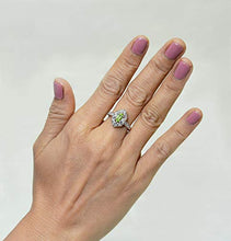Load image into Gallery viewer, RB Gems Sterling Silver 925 Ring Genuine Gemstone Marquise Shape 0.70 Carat with Rhodium-Plated Finish (7, Peridot)