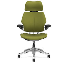 Load image into Gallery viewer, Humanscale Freedom Office Desk Chair with Headrest F211 Standard Duron Arms Aluminum Frame Sage Green Fabric F211A - Standard Casters